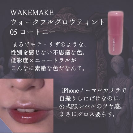 ウォータフルグロウティント/wakemake/リップティントを使ったクチコミ(2枚目)