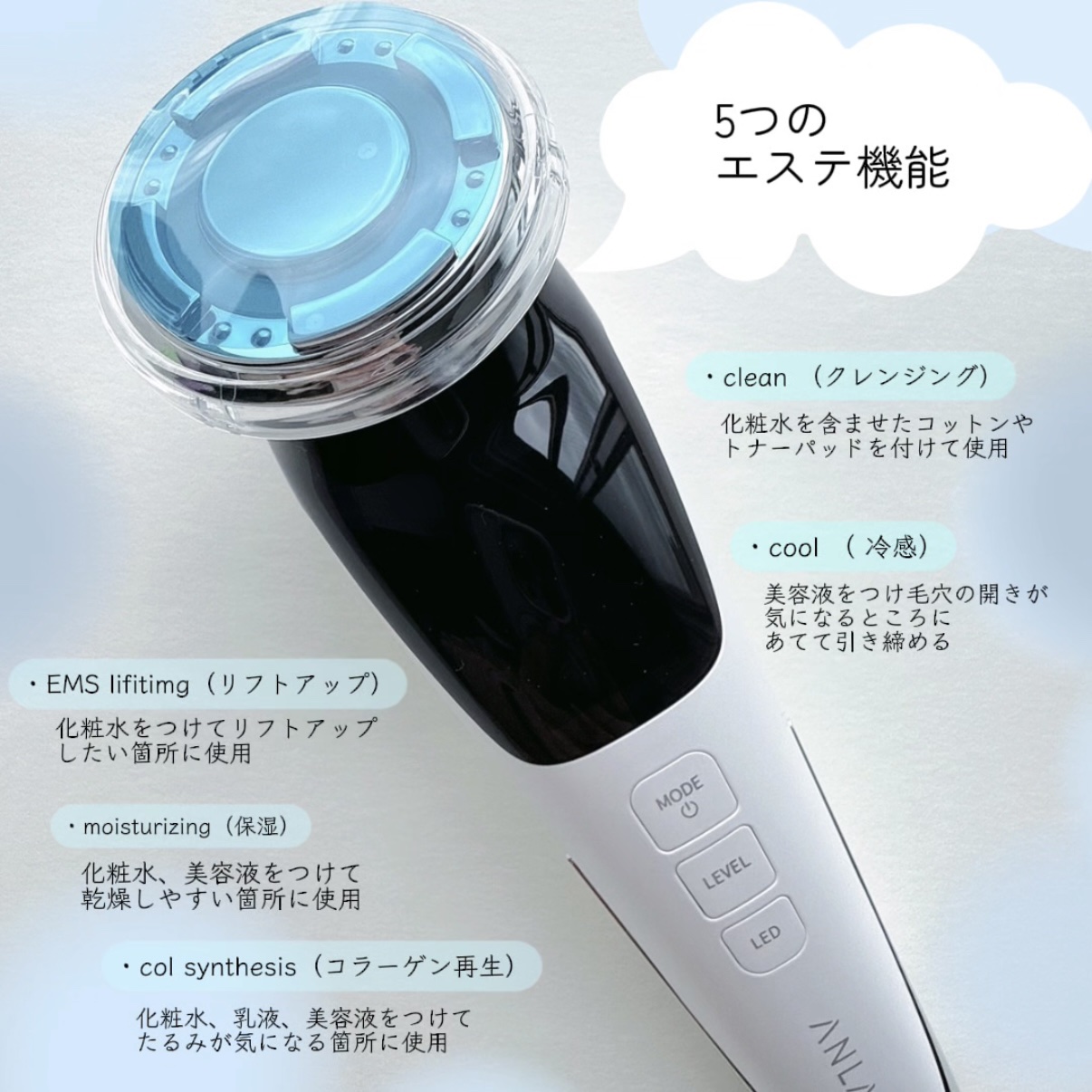 多機能温冷美顔器/ANLAN/美顔器・マッサージを使ったクチコミ（2枚目）