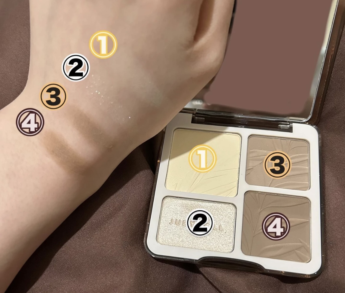 JUDYDOLL メリハリマスターパレット 02 ウォームトーン/JUDYDOLL/パウダーハイライトを使ったクチコミ（2枚目）