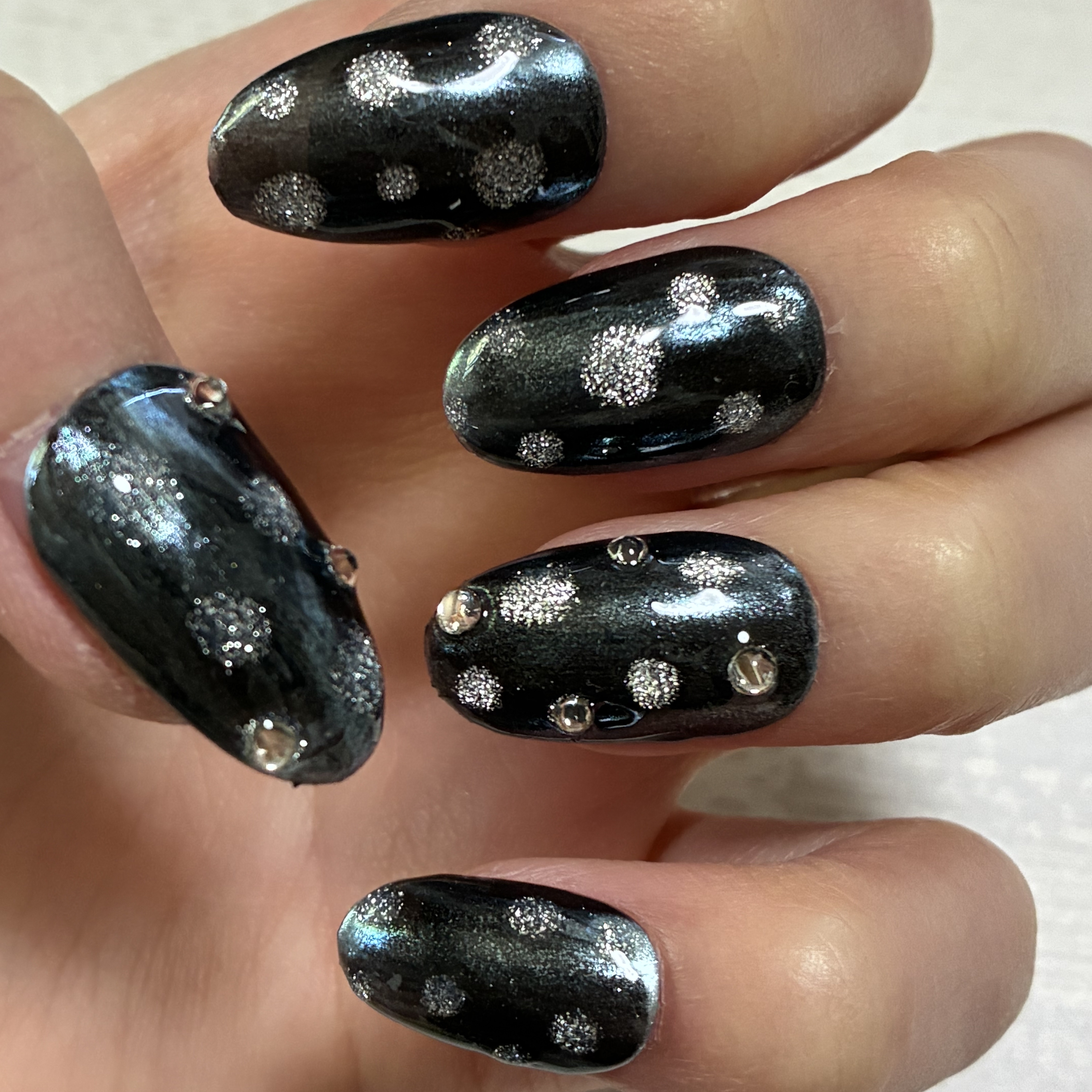 BRG ジェルネイル 11 ブラック/DAISO/ジェルネイルを使ったクチコミ（2枚目）