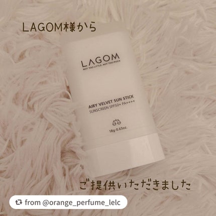 エアリーベルベット サンスティック SPF50+ PA++++/LAGOM /日焼け止めスティックを使ったクチコミ(1枚目)