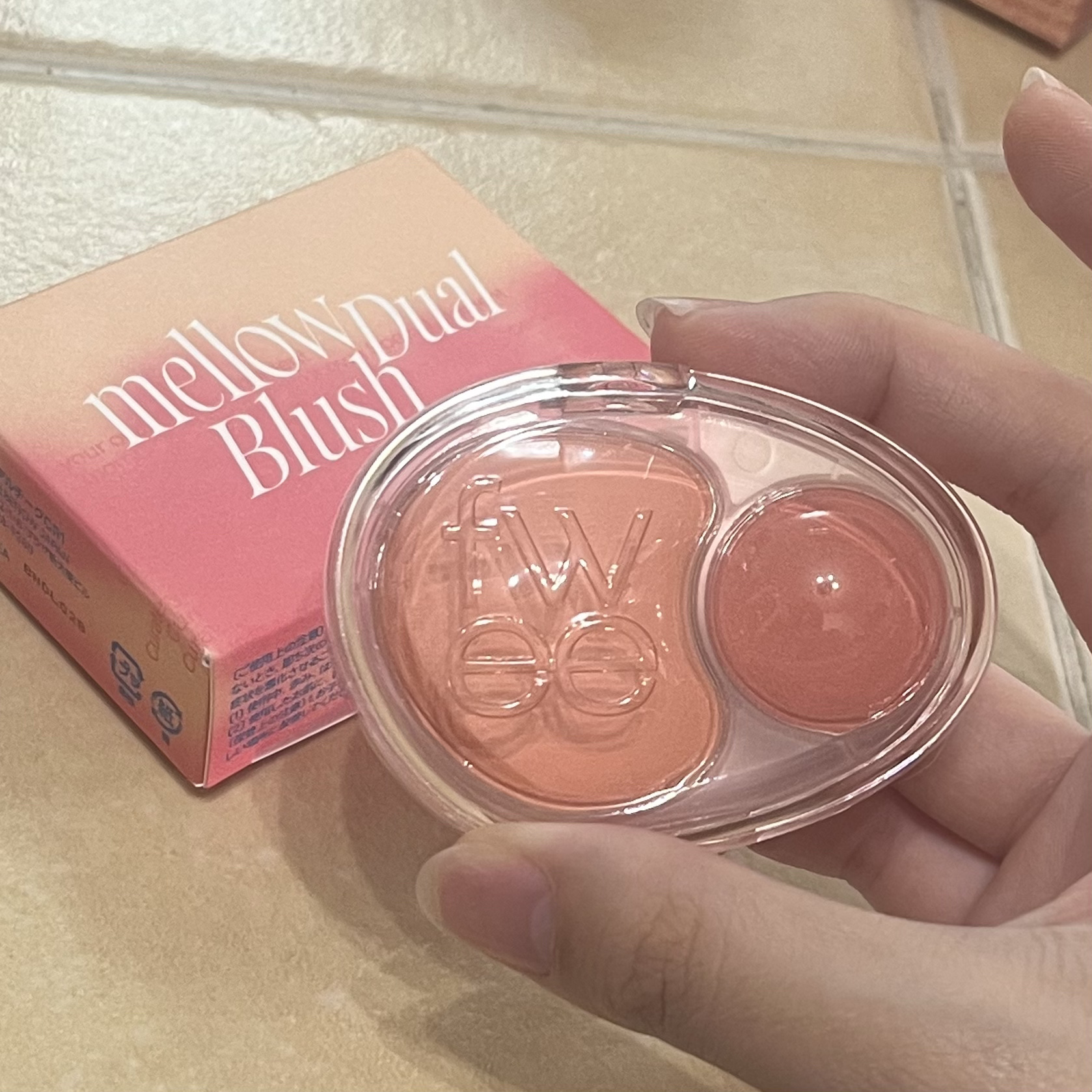 デュアルチークメロウ/fwee/ジェル・クリームチークを使ったクチコミ（1枚目）