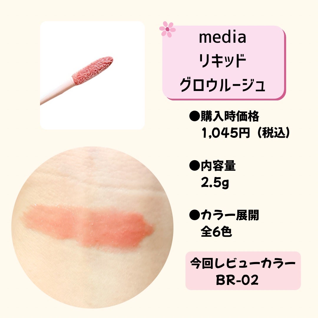 リキッドグロウルージュ/media/リップグロスを使ったクチコミ(2枚目)
