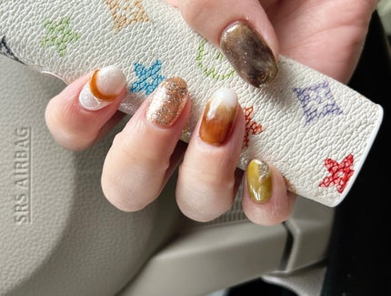 #セルフネイル,#ピールオフネイル,#ジェルネイル,#sheinネイル,#セリアネイル,#ダイソーネイル,#秋ネイル,#コーヒーネイルのネイルデザイン