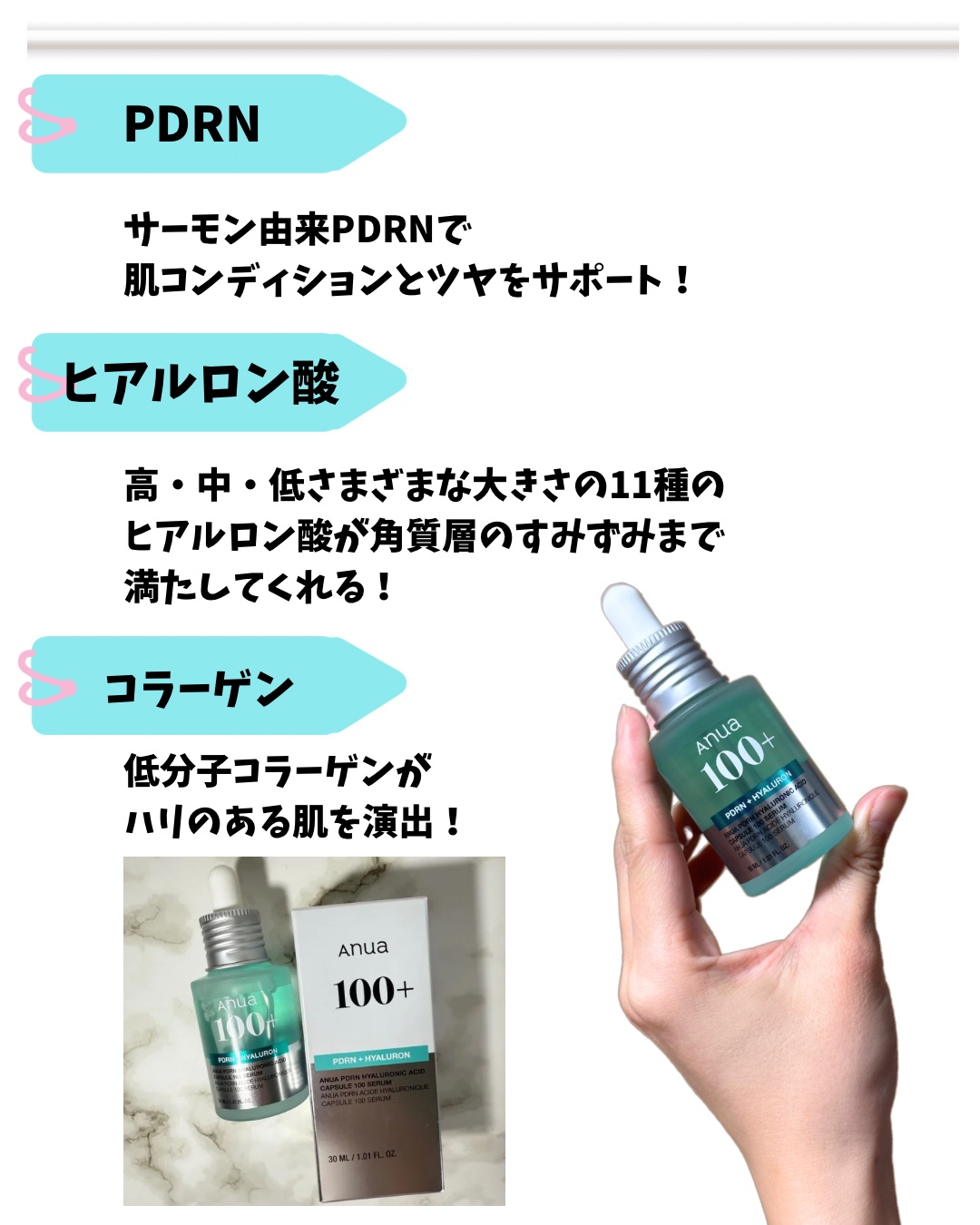 PDRNヒアルロン酸カプセル100セラム/Anua/美容液を使ったクチコミ（3枚目）
