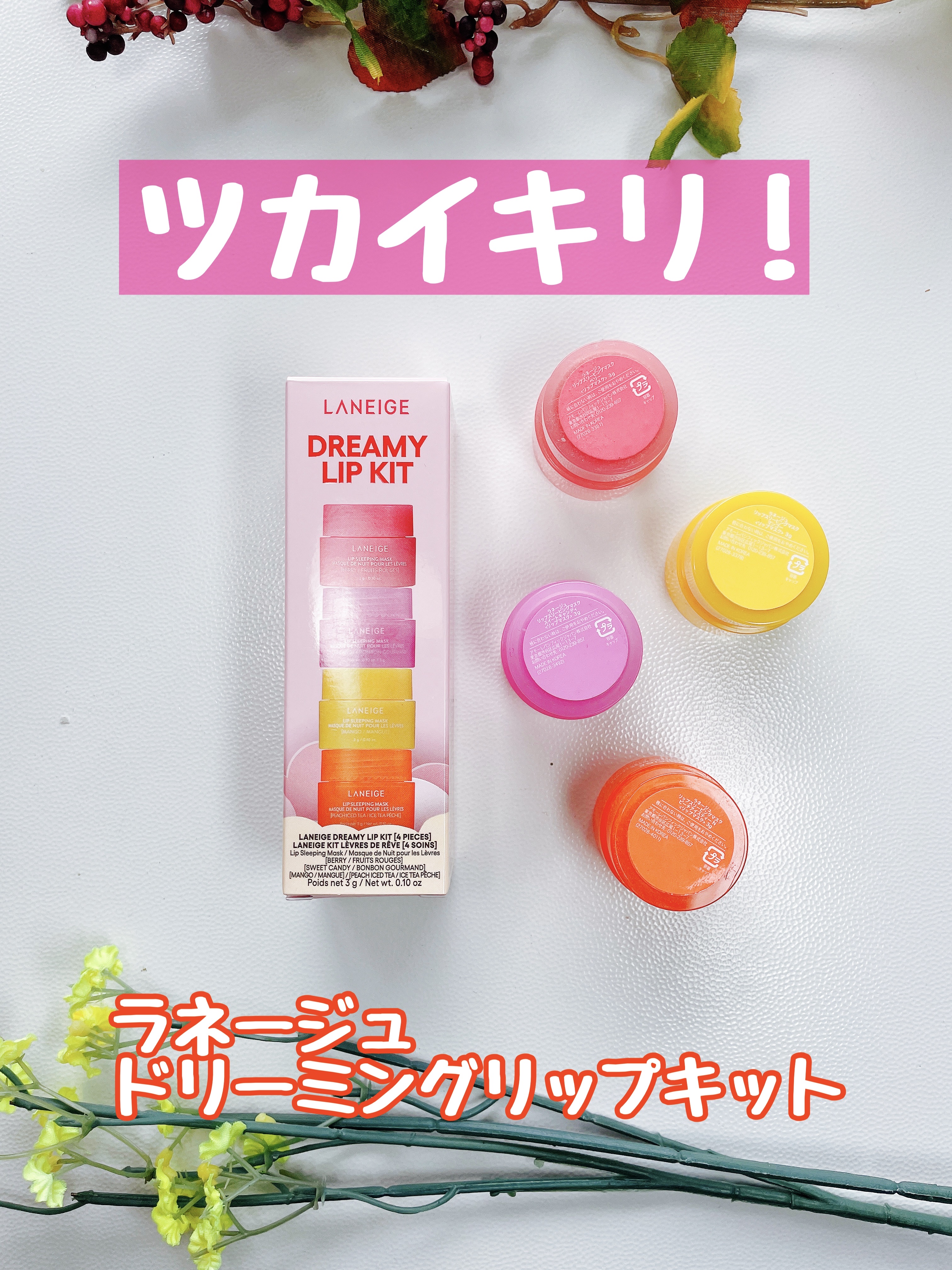 リップスリーピングマスク ドリーミーリップキット/LANEIGE/その他キットセットを使ったクチコミ（1枚目）