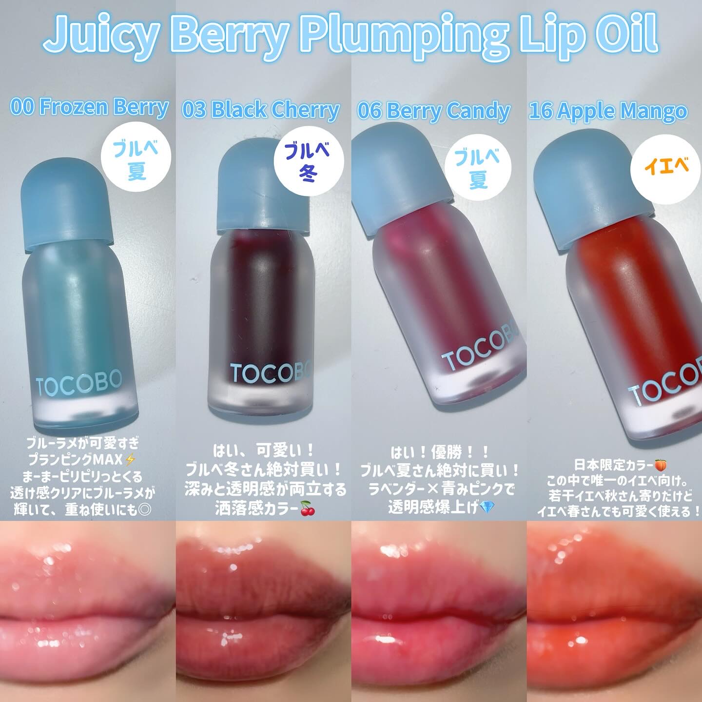 ジューシーベリープランピングリップオイル/TOCOBO/リップグロスを使ったクチコミ（2枚目）