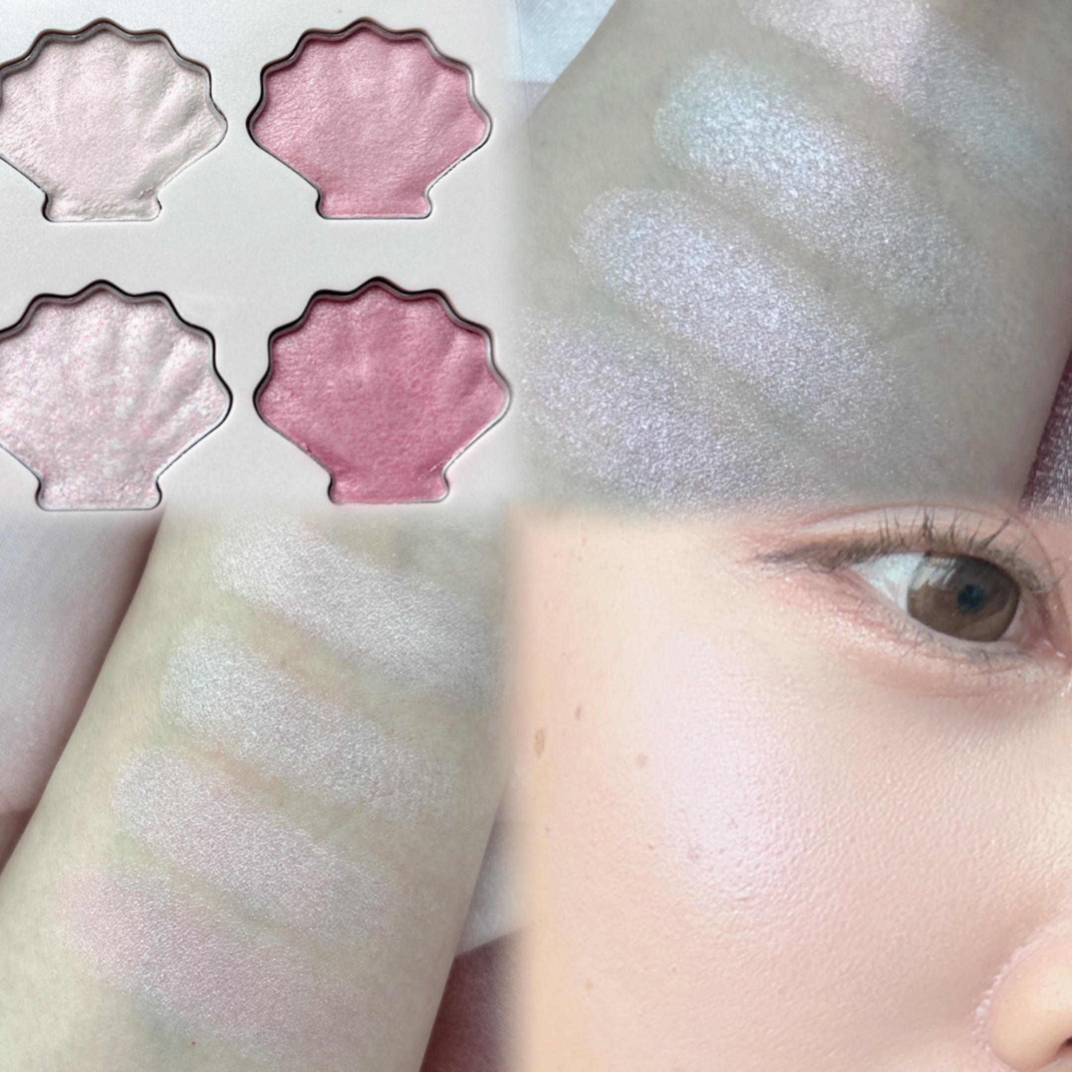 シャイングロイハイライターパレット/dasique/クリームハイライトを使ったクチコミ（2枚目）