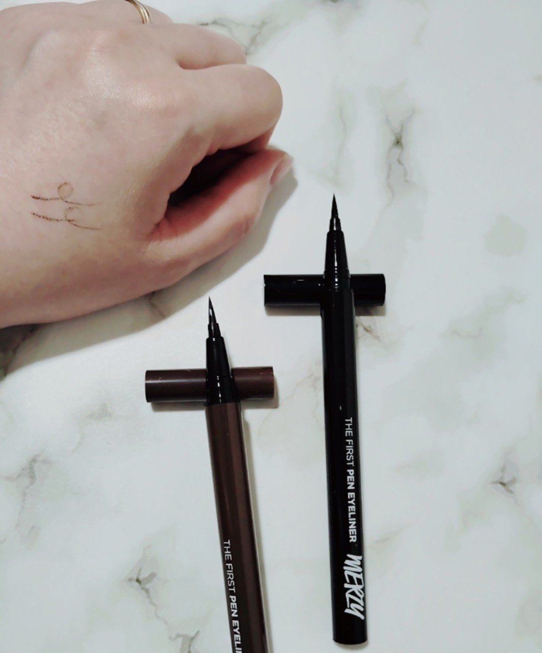 ザ ファースト ペンアイライナー P2.ブラウニー/MERZY/リキッドアイライナーを使ったクチコミ（1枚目）