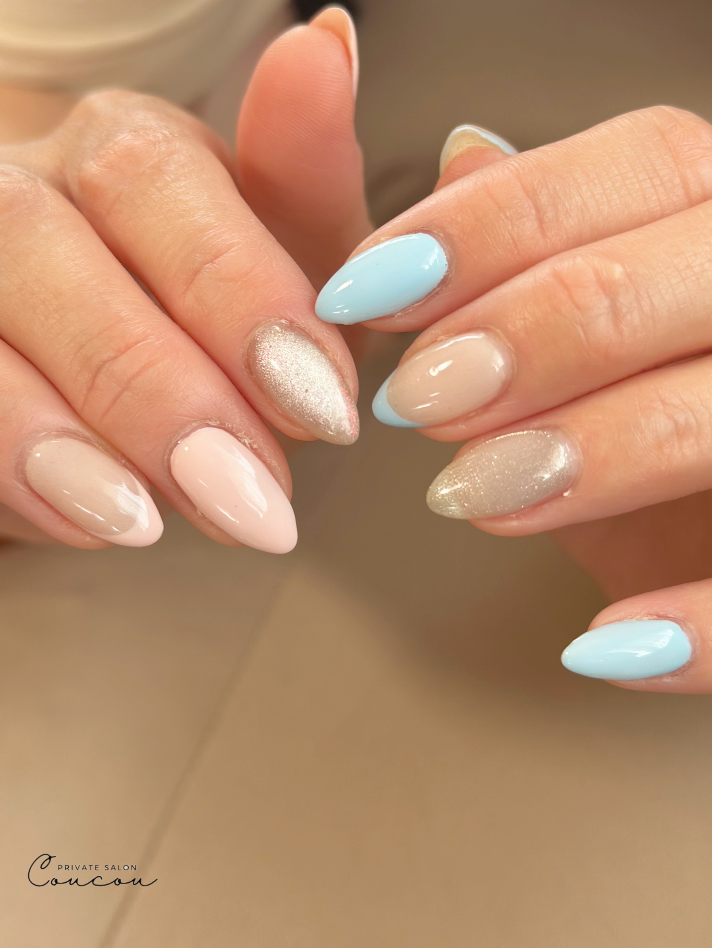 #ジェルネイル,#ワンカラーネイル,#パステルカラーネイルのネイルデザイン