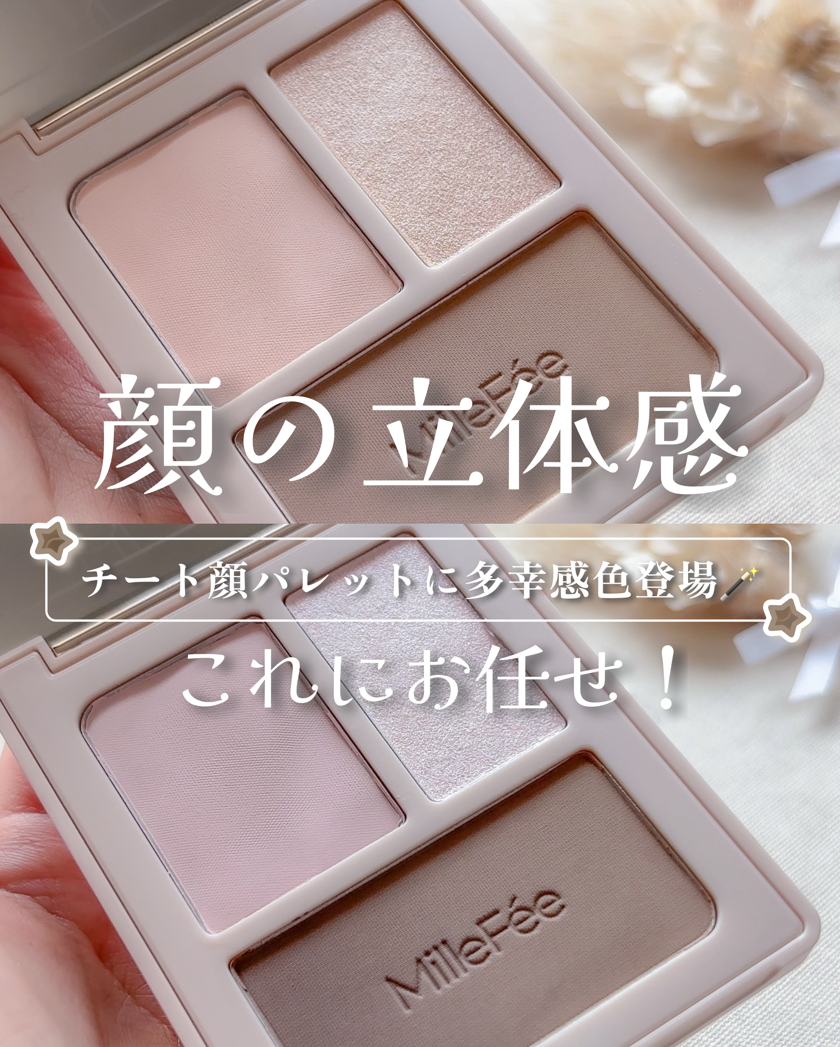 チート顔コントゥアパレット/MilleFée/パウダーハイライトを使ったクチコミ（1枚目）