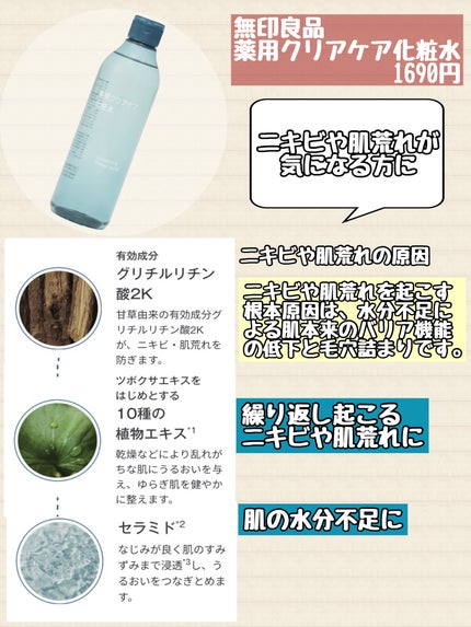 薬用クリアケア化粧水/無印良品/化粧水を使ったクチコミ(2枚目)