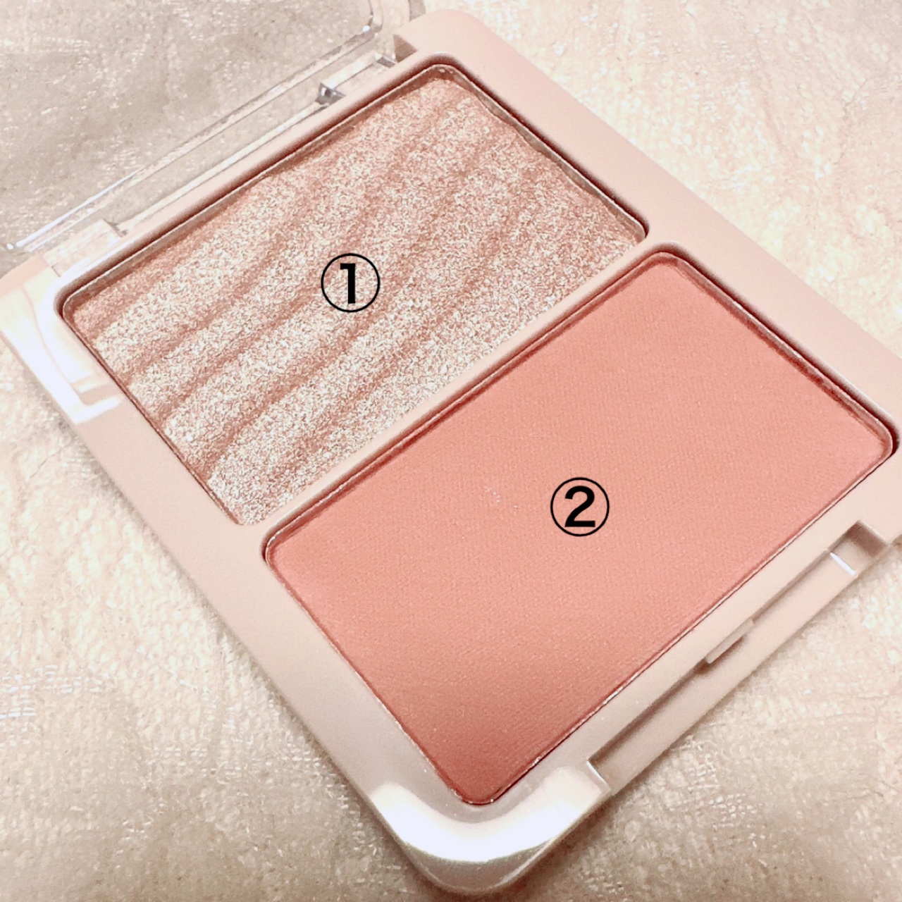 Galm101 ハイブリッド ハイライター＆ブラッシュ デュオ/SHEGLAM/パウダーチークを使ったクチコミ（2枚目）