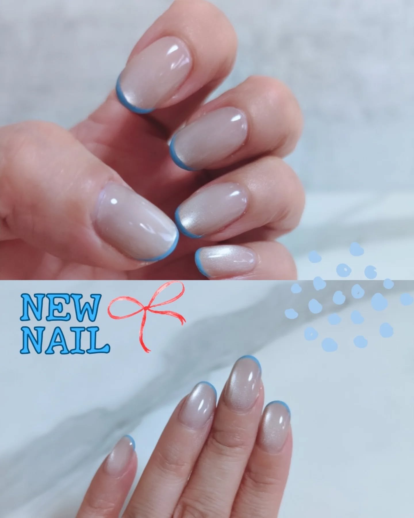 #マグネットネイル,#フレンチネイルのネイルデザイン