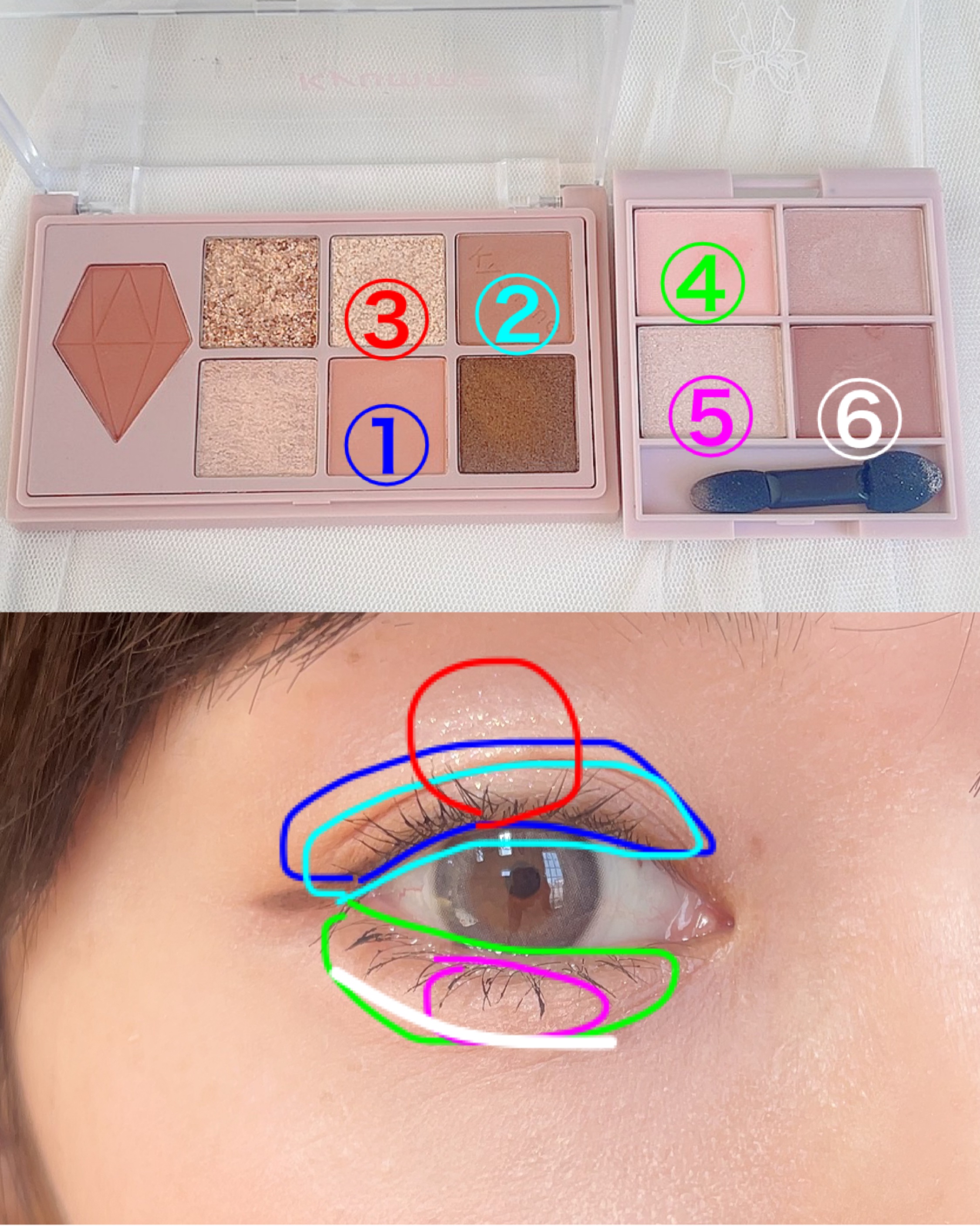 &. WithCharm 涙袋パレット/DAISO/アイシャドウパレットを使ったクチコミ（2枚目）