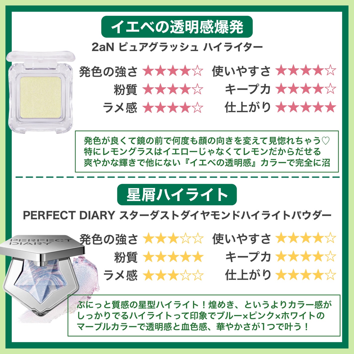 スターダストダイヤモンドハイライトパウダー/PERFECT DIARY/パウダーハイライトを使ったクチコミ(8枚目)