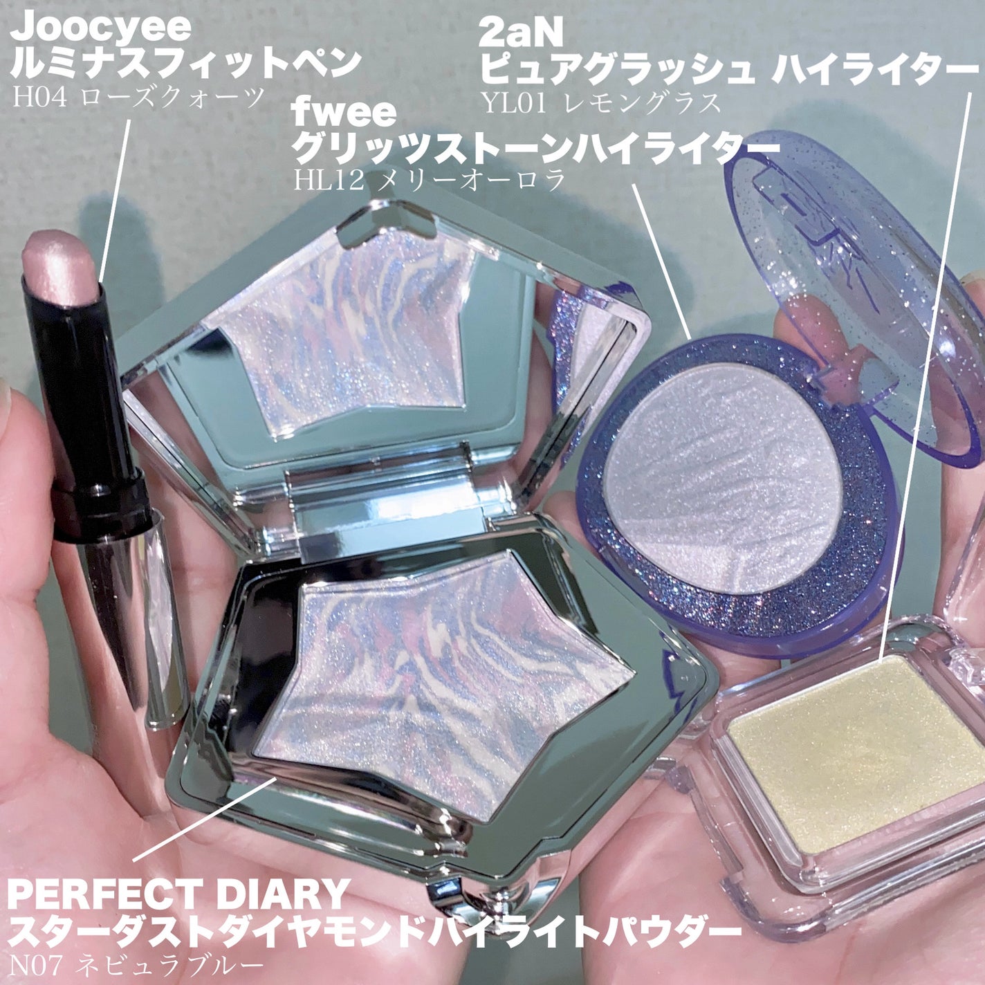 スターダストダイヤモンドハイライトパウダー/PERFECT DIARY/パウダーハイライトを使ったクチコミ(3枚目)