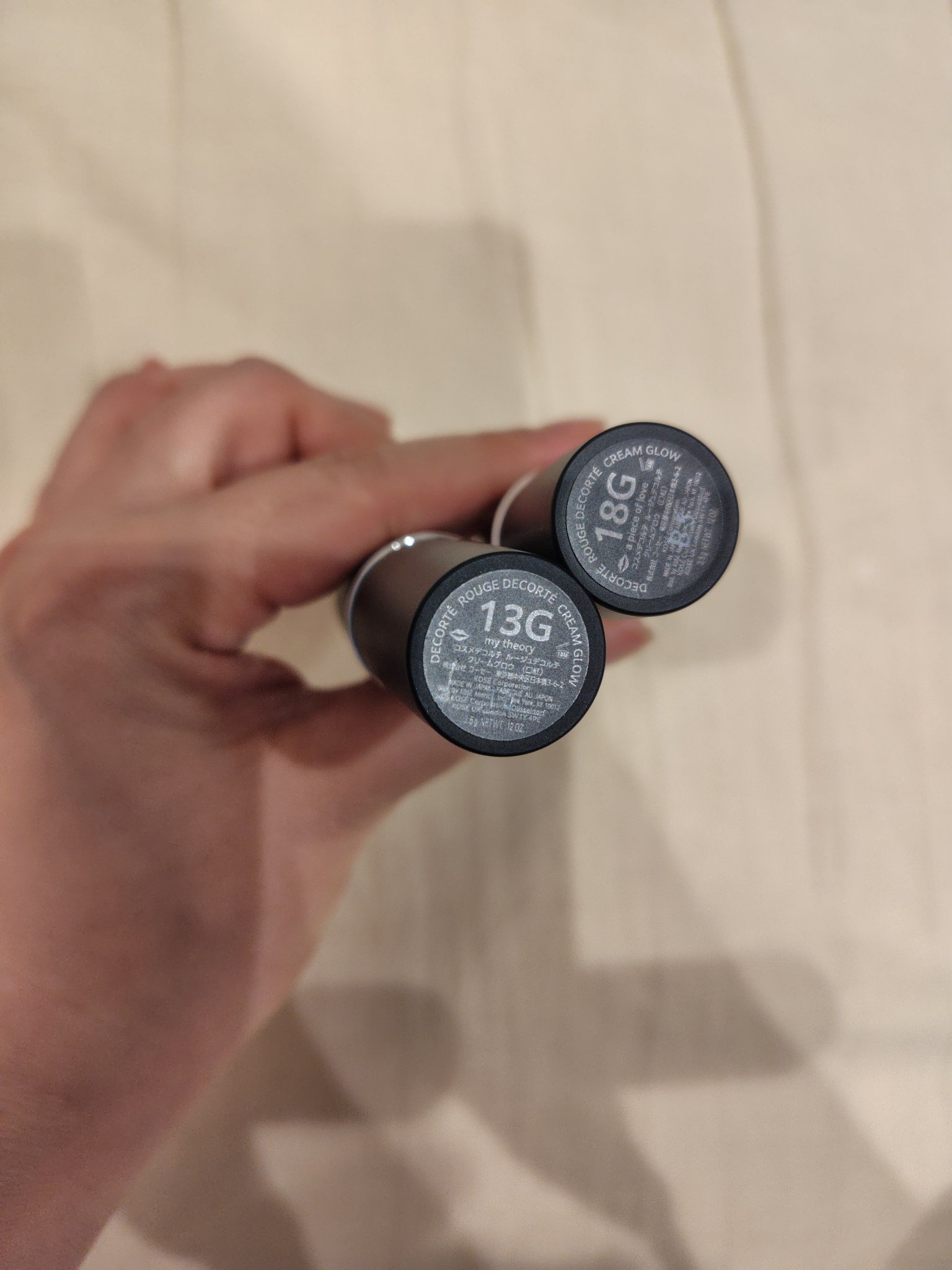 ルージュデコルテ　クリームグロウ 18G a piece of love/DECORTÉ/口紅を使ったクチコミ（3枚目）