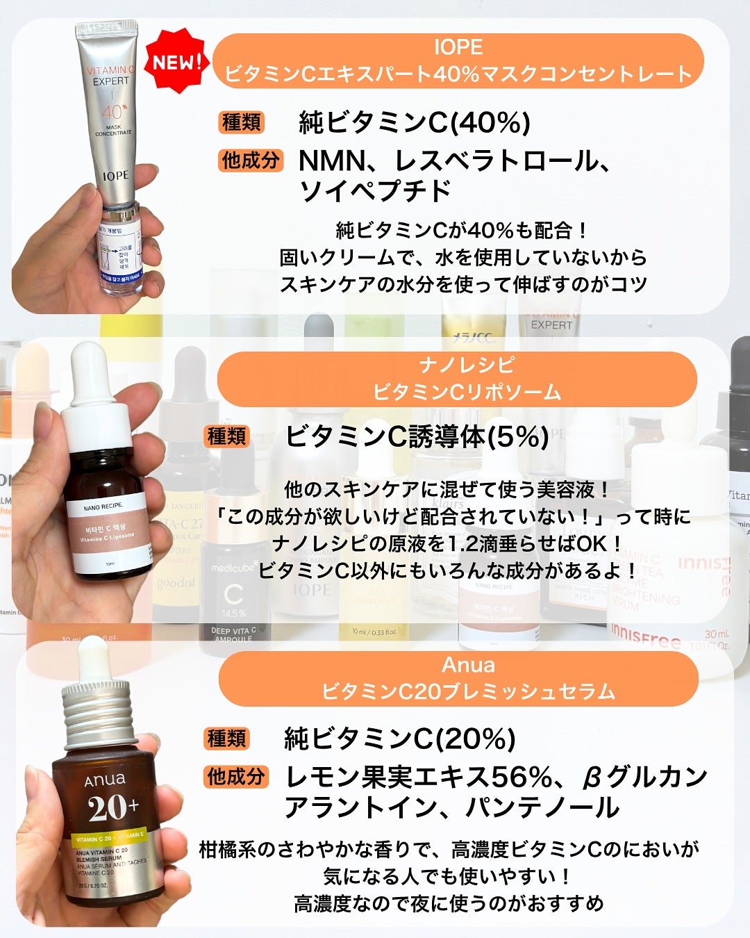 なぎ | スキンケア薬剤師 on LIPS 「ニキビ跡、美白、ハリ…いろんな肌なやみにビタミンC🍋こんばんは..」(4枚目)