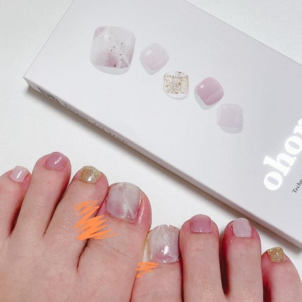 セミキュアジェルネイル(ペディキュア)/ohora/ネイルシールを使ったクチコミ(1枚目)