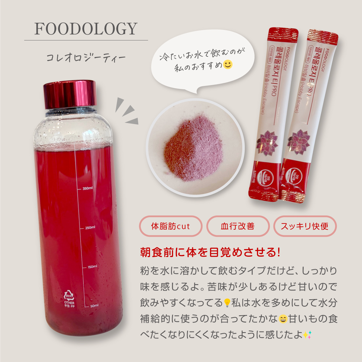 コレオロジーティー/FOODOLOGY/ドリンクを使ったクチコミ（2枚目）