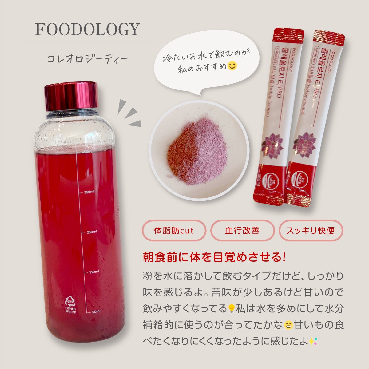 コレオロジーティー/FOODOLOGY/ドリンクを使ったクチコミ(2枚目)