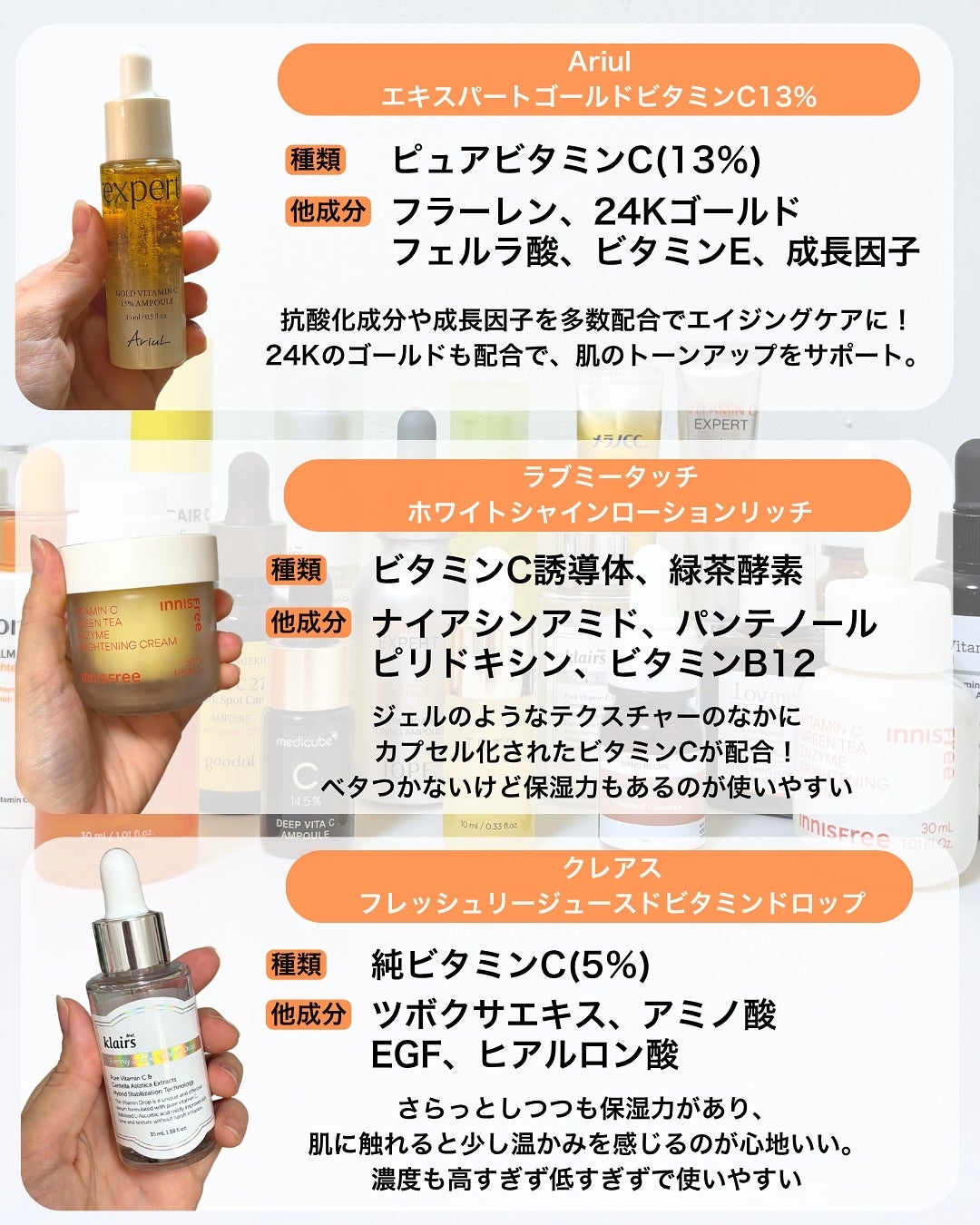 なぎ | スキンケア薬剤師 on LIPS 「ニキビ跡、美白、ハリ…いろんな肌なやみにビタミンC🍋こんばんは..」(7枚目)
