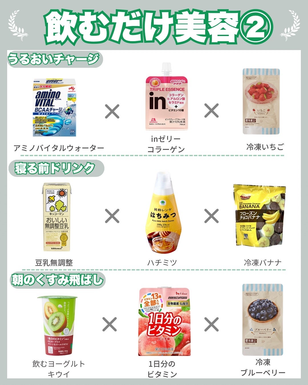 はく|韓流美容男子🧴フォロバ100 on LIPS 「\完全保存版/コンビニで買える【飲むだけ美容】💚毎日の美容ケア..」(3枚目)