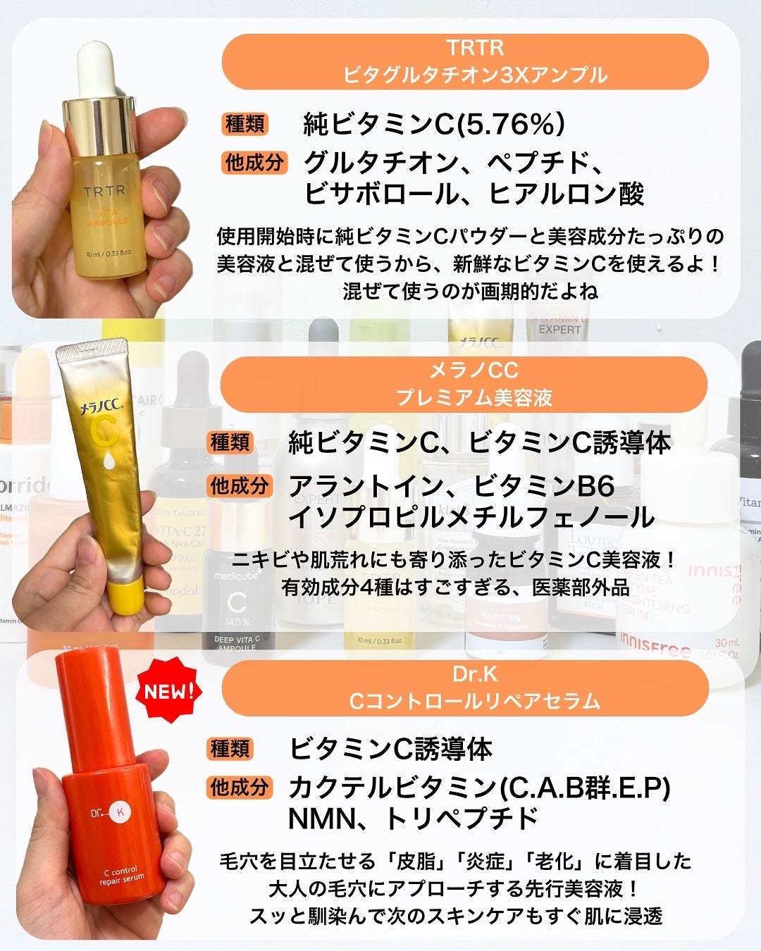 なぎ | スキンケア薬剤師 on LIPS 「ニキビ跡、美白、ハリ…いろんな肌なやみにビタミンC🍋こんばんは..」(2枚目)