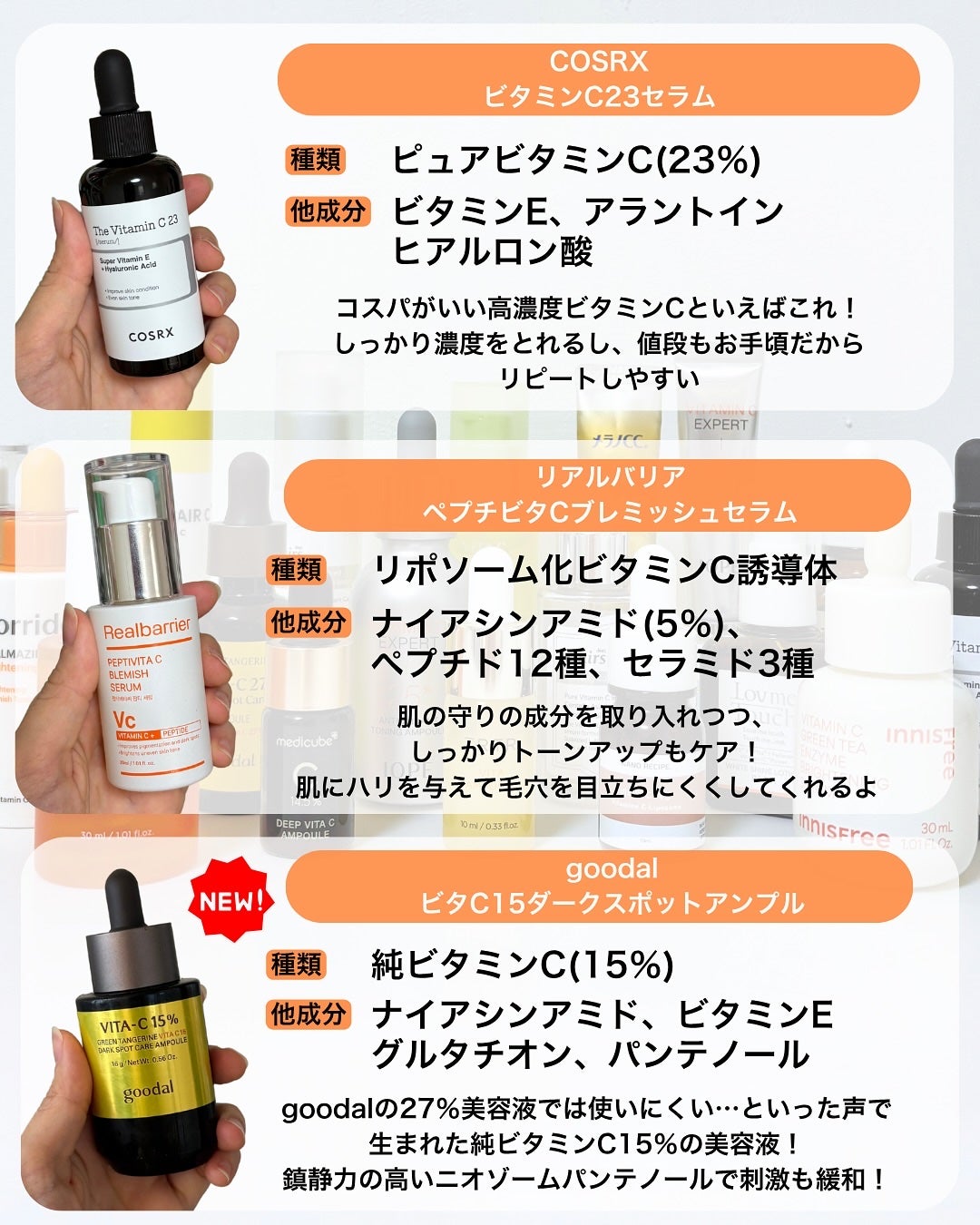 なぎ | スキンケア薬剤師 on LIPS 「ニキビ跡、美白、ハリ…いろんな肌なやみにビタミンC🍋こんばんは..」(5枚目)