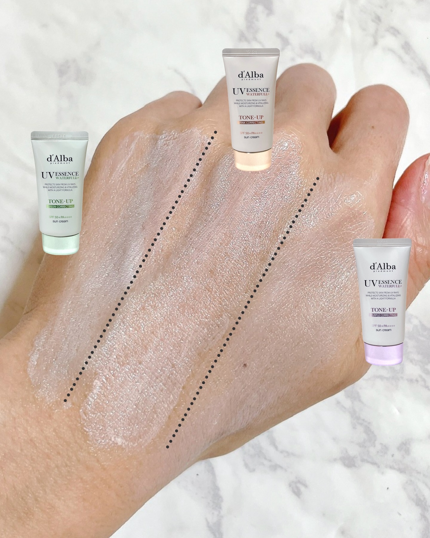 ダルバ ウォータフル トーンアップ サンクリーム(パープル)/ダルバ/日焼け止めクリームを使ったクチコミ（3枚目）