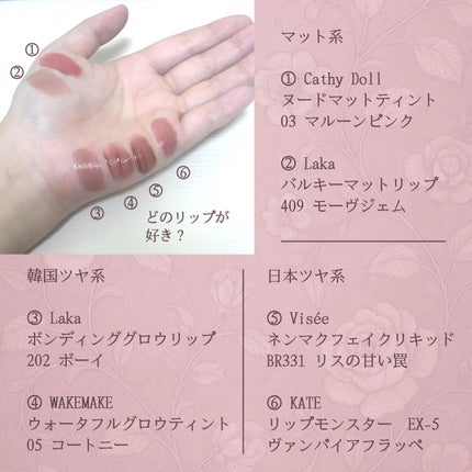 リップアンドチーク ヌードマットティント/CathyDoll/リップティントを使ったクチコミ(3枚目)