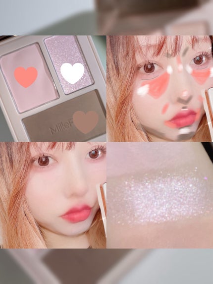 チート顔コントゥアパレット/MilleFée/パウダーハイライトを使ったクチコミ(4枚目)