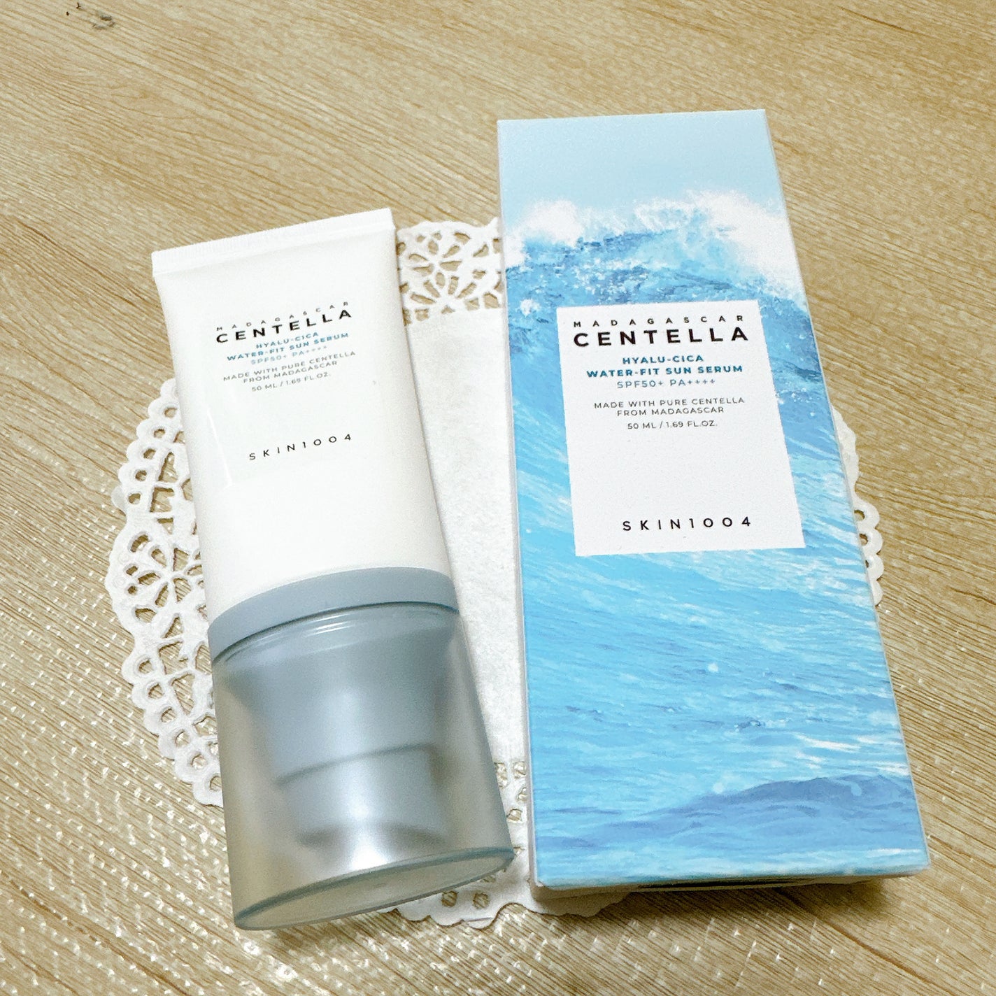 ヒアルーシカ ウォーターフィット サンセラム/SKIN1004/日焼け止めローションを使ったクチコミ(2枚目)