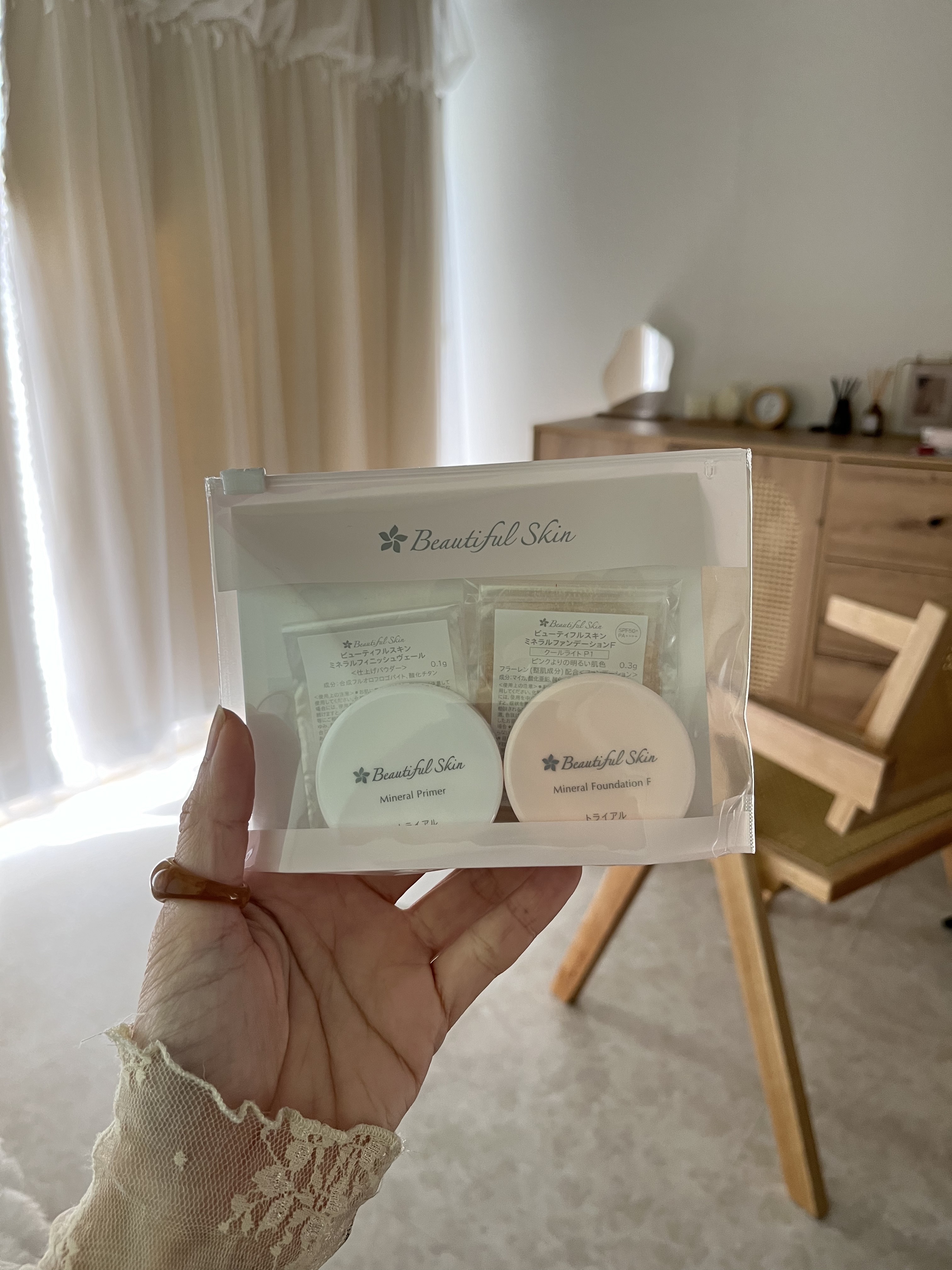 ミネラルファンデーション トライアルセット/ビューティフルスキン/トライアルキットを使ったクチコミ（1枚目）