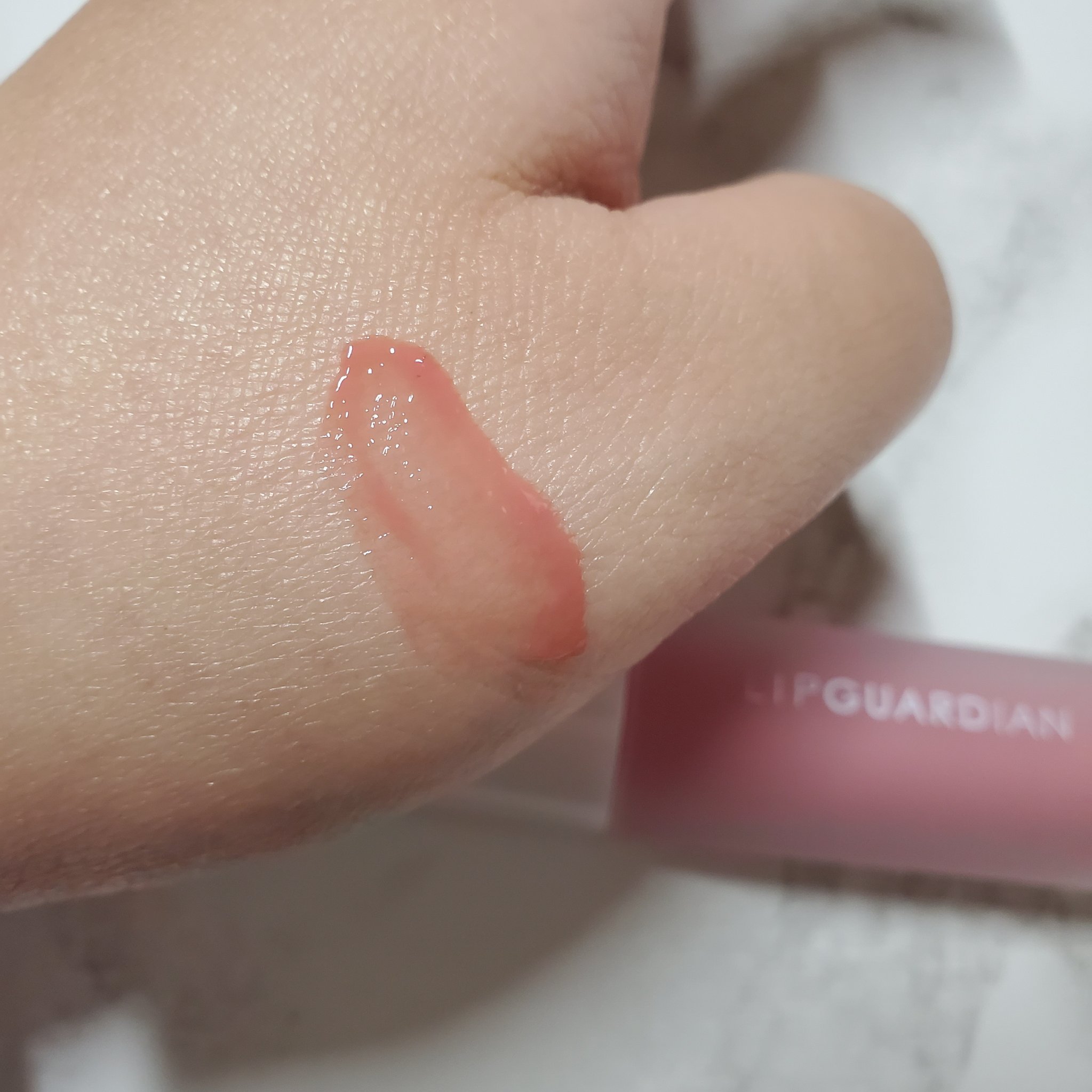 リップガーディアン　グロウラッピングフローズン 01 ピンクレモネードソルベ/LIPGUARDIAN/リップティントを使ったクチコミ（2枚目）