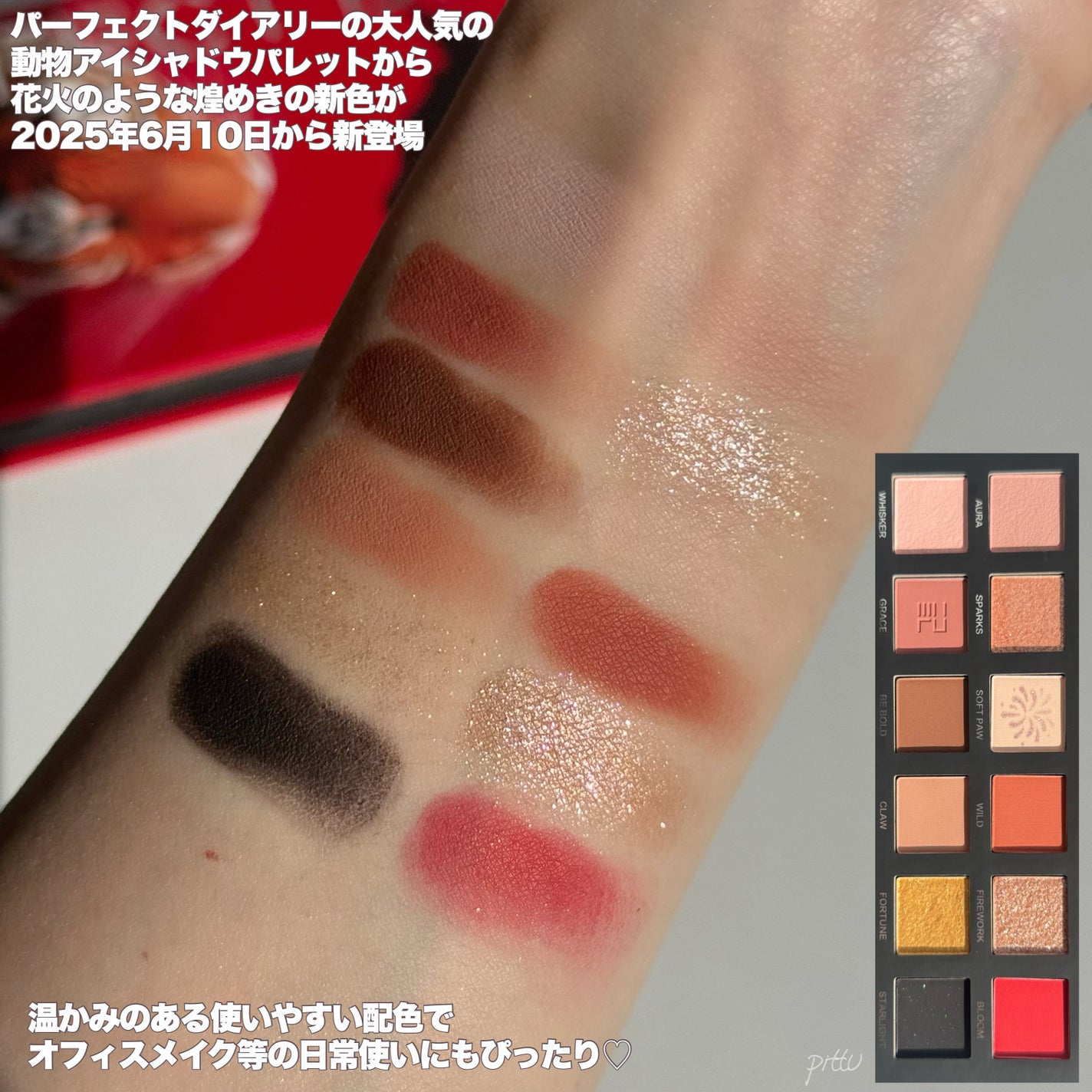 エクスプローラ12色 動物アイシャドウパレット/PERFECT DIARY/アイシャドウパレットを使ったクチコミ(2枚目)