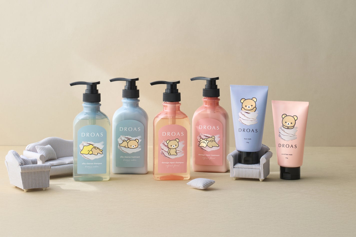 リラックマとDROASが初コラボ!スキンケア&ヘアケアの「リラックマコラボ シリーズ」が登場!の画像