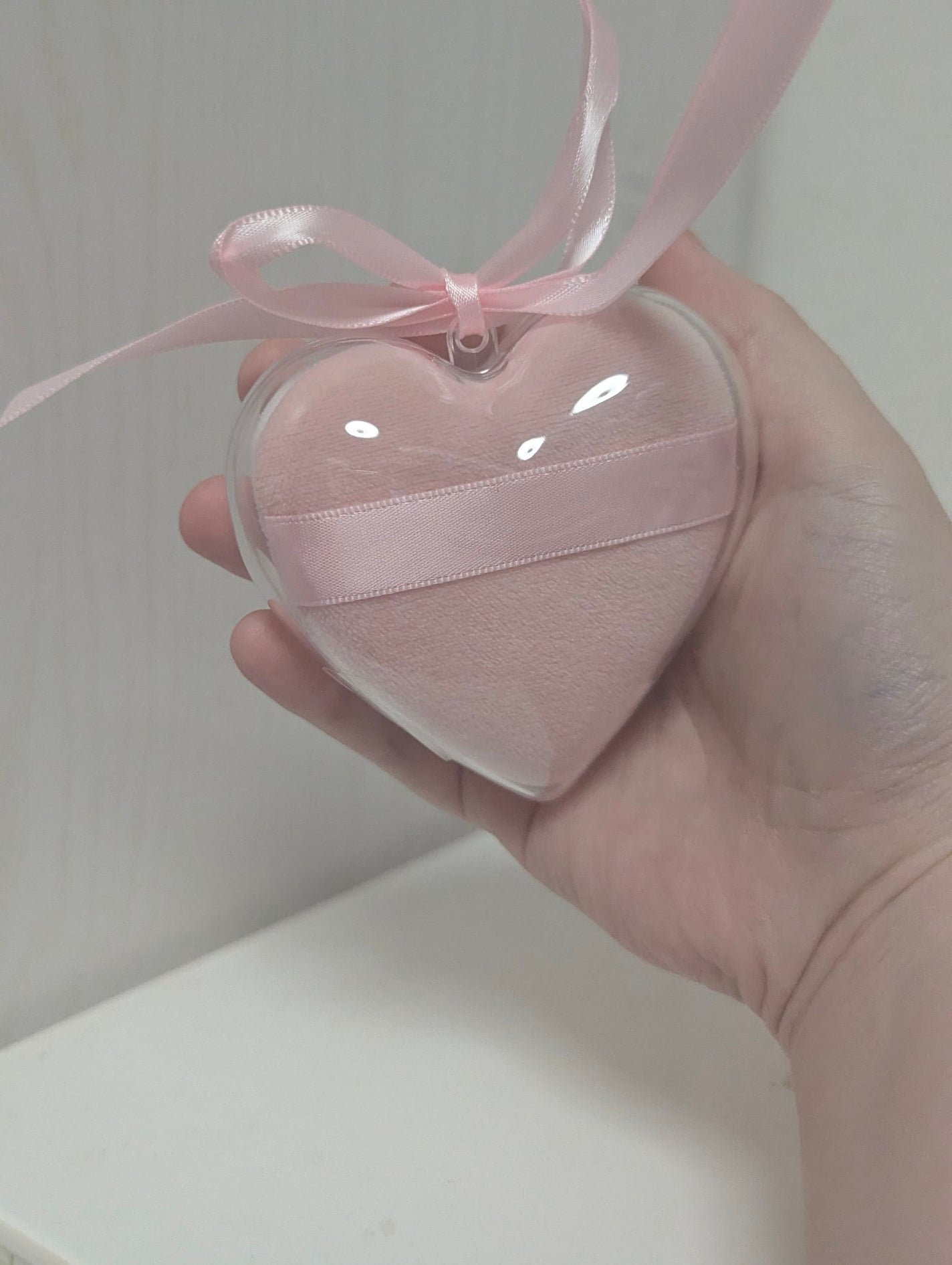 パウダーパフ(ケース付、ハート、2個、ベルト付)/DAISO/パフ・スポンジを使ったクチコミ(2枚目)