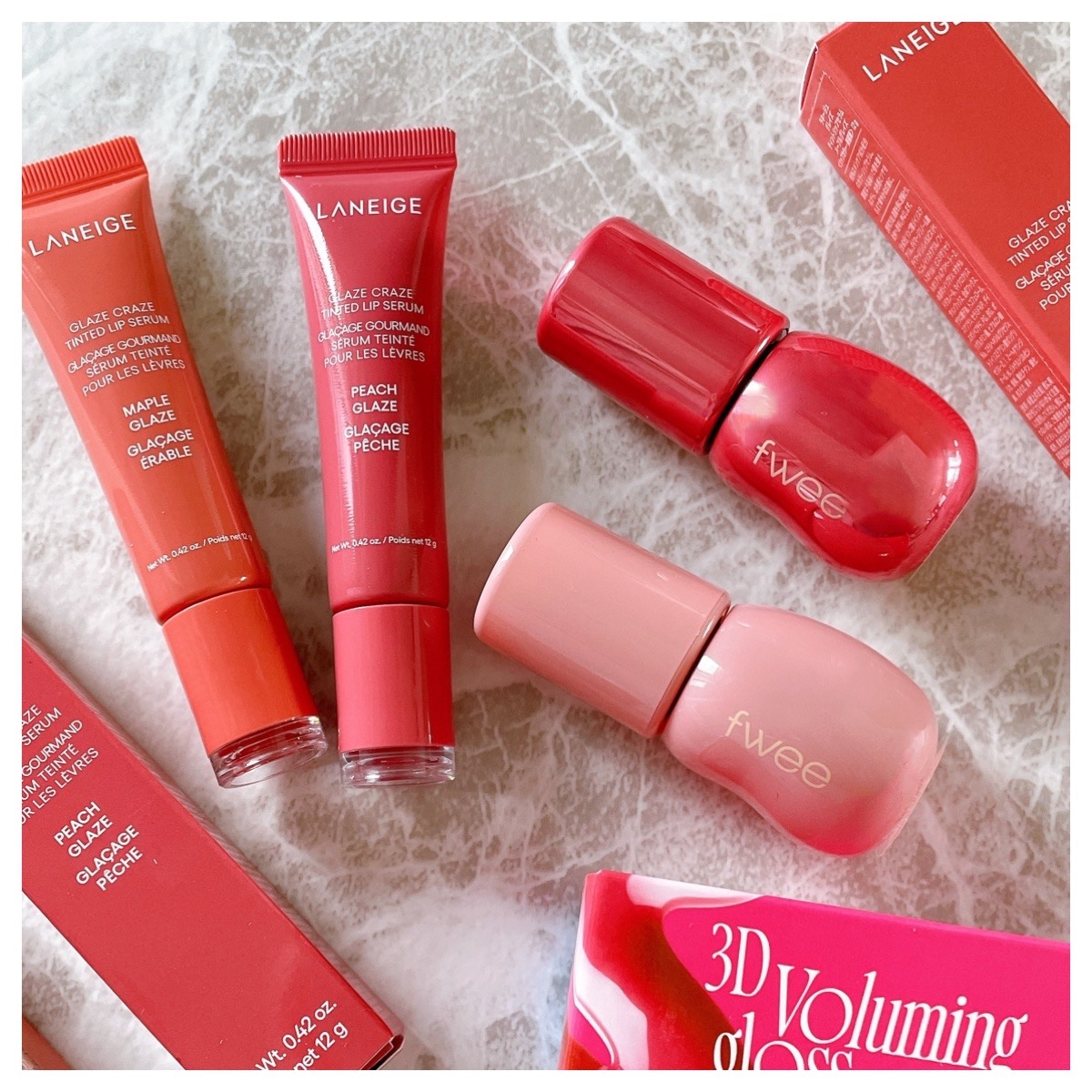 🌼メガ割で買ったリップ！


🤍fwee（フィー）

「3Dボリューミンググロス」

・バニラ70%
・ライチ70%

┈┈┈┈┈┈┈┈┈┈┈┈┈┈┈┈

🤍laneige（ラネージュ）

「グレイズティントリップセラム」

・ピーチ