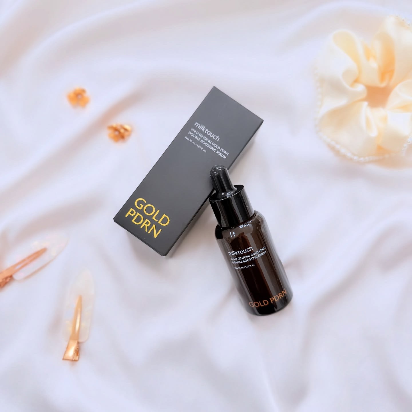 Milk Touch PDRN ダブルブースティングセラム のクチコミ「＼ しっとり・もっちり ／
⁡
▫️milktouch  
　ゴールドPDRN ダブル.....」（1枚目）