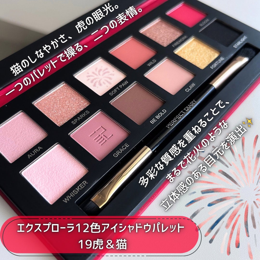 エクスプローラ12色 動物アイシャドウパレット/PERFECT DIARY/アイシャドウパレットを使ったクチコミ(2枚目)