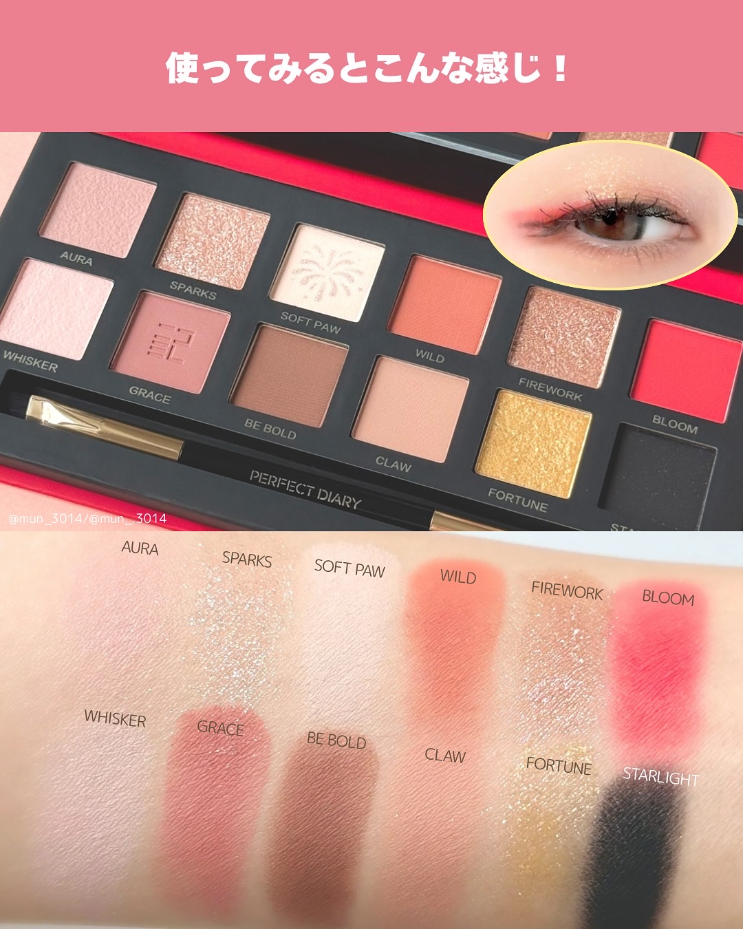 エクスプローラ12色 動物アイシャドウパレット/PERFECT DIARY/アイシャドウパレットを使ったクチコミ（3枚目）