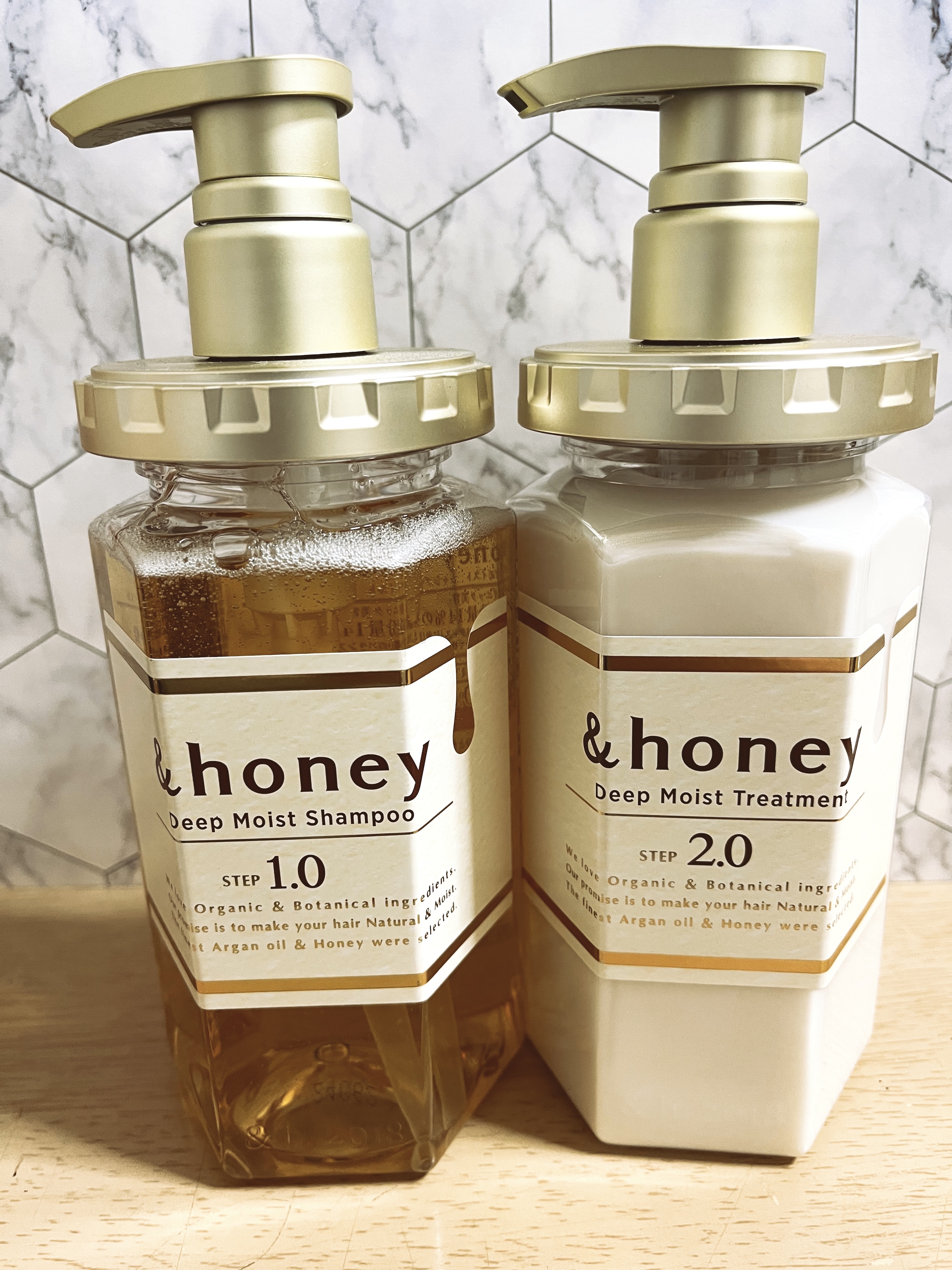ディープモイスト シャンプー1.0／ヘアトリートメント2.0/&honey/市販シャンプーを使ったクチコミ（1枚目）