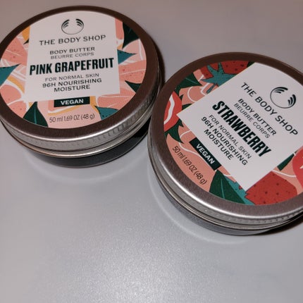 THE BODY SHOP ボディバター ストロベリーのクチコミ「THE BODY SHOPのボディバター ストロベリーを購入しました!
以下、1個前のグレープ.....」(1枚目)