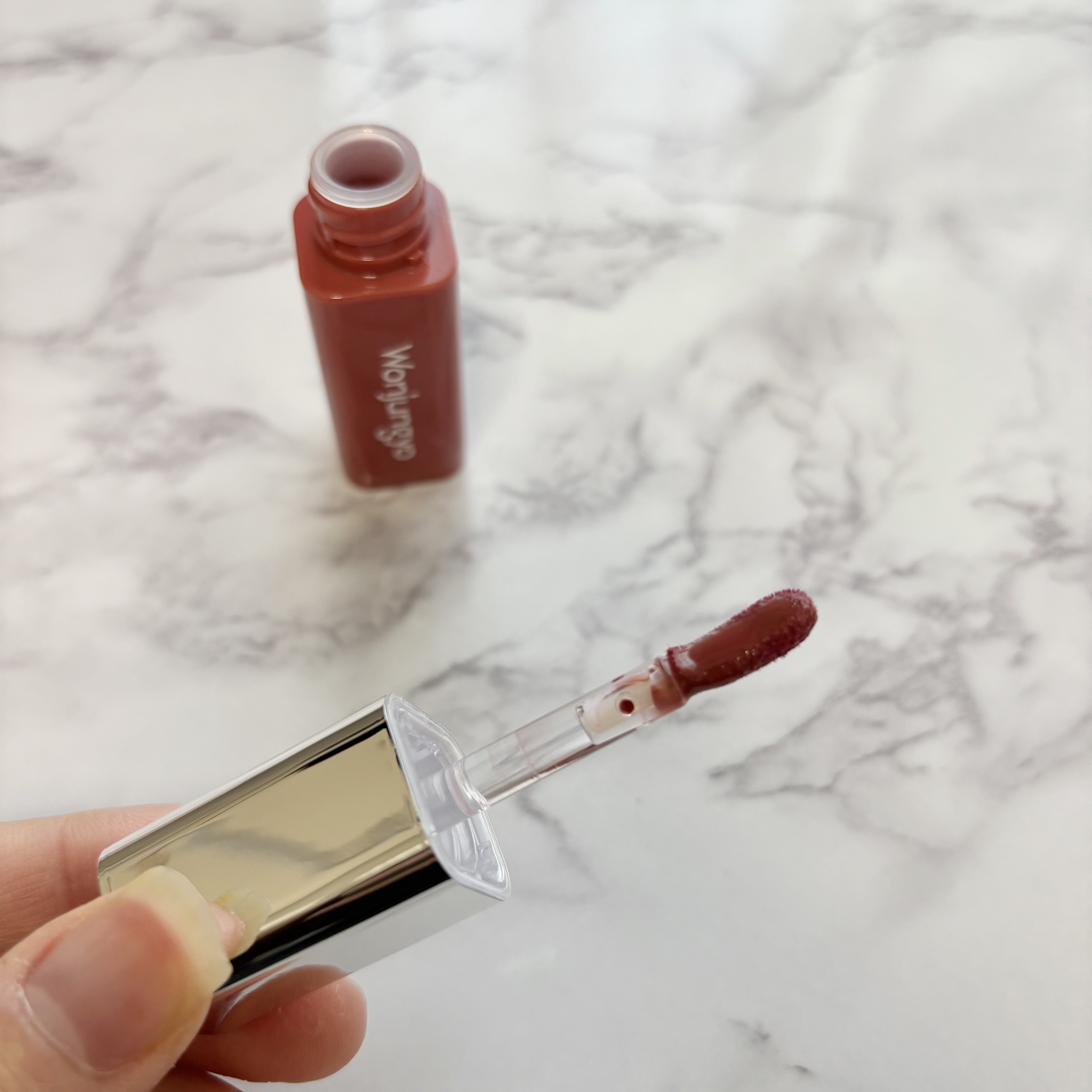 ウォンジョンヨ　キャンディーグロウティント 02 リッチキャラメル/Wonjungyo/リップティントを使ったクチコミ（2枚目）