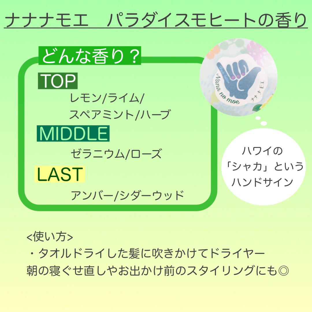 ヘアローション パラダイスモヒート/nananamoe/ヘアミストを使ったクチコミ（2枚目）
