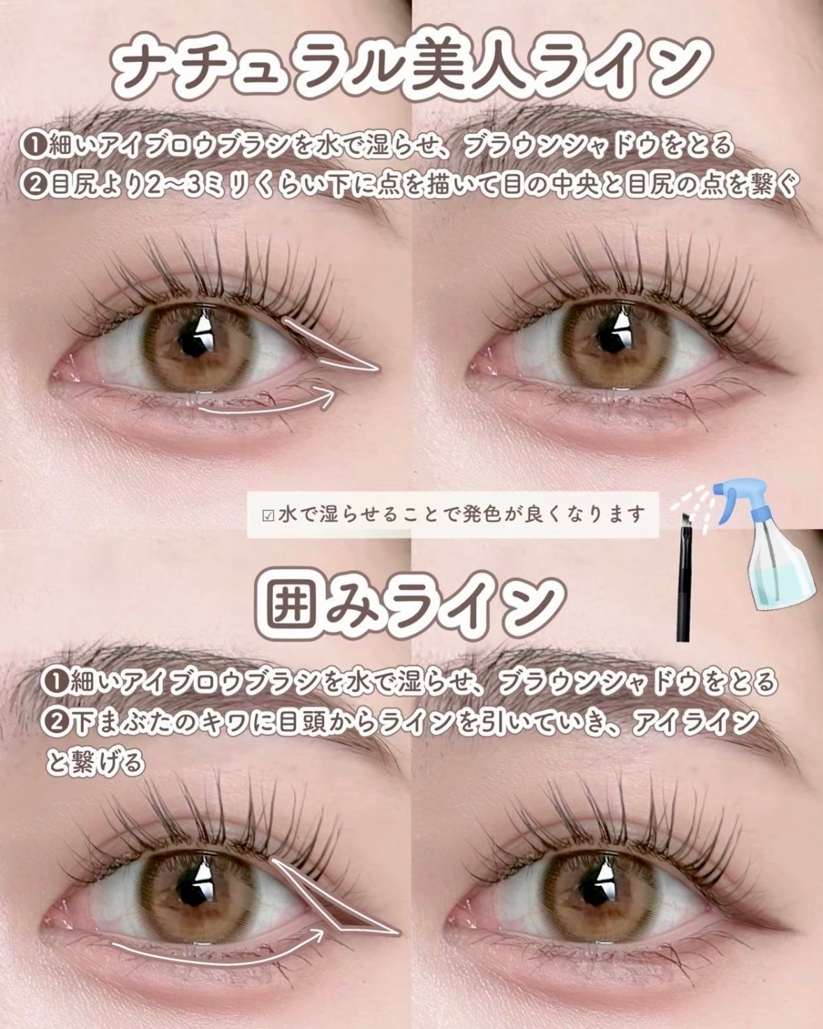 みおん¦メイク・美容・垢抜け🤍 on LIPS 「\デカ目効果抜群/下まぶたラインの引き方完全ガイド📓🪄︎︎✁┈..」(2枚目)