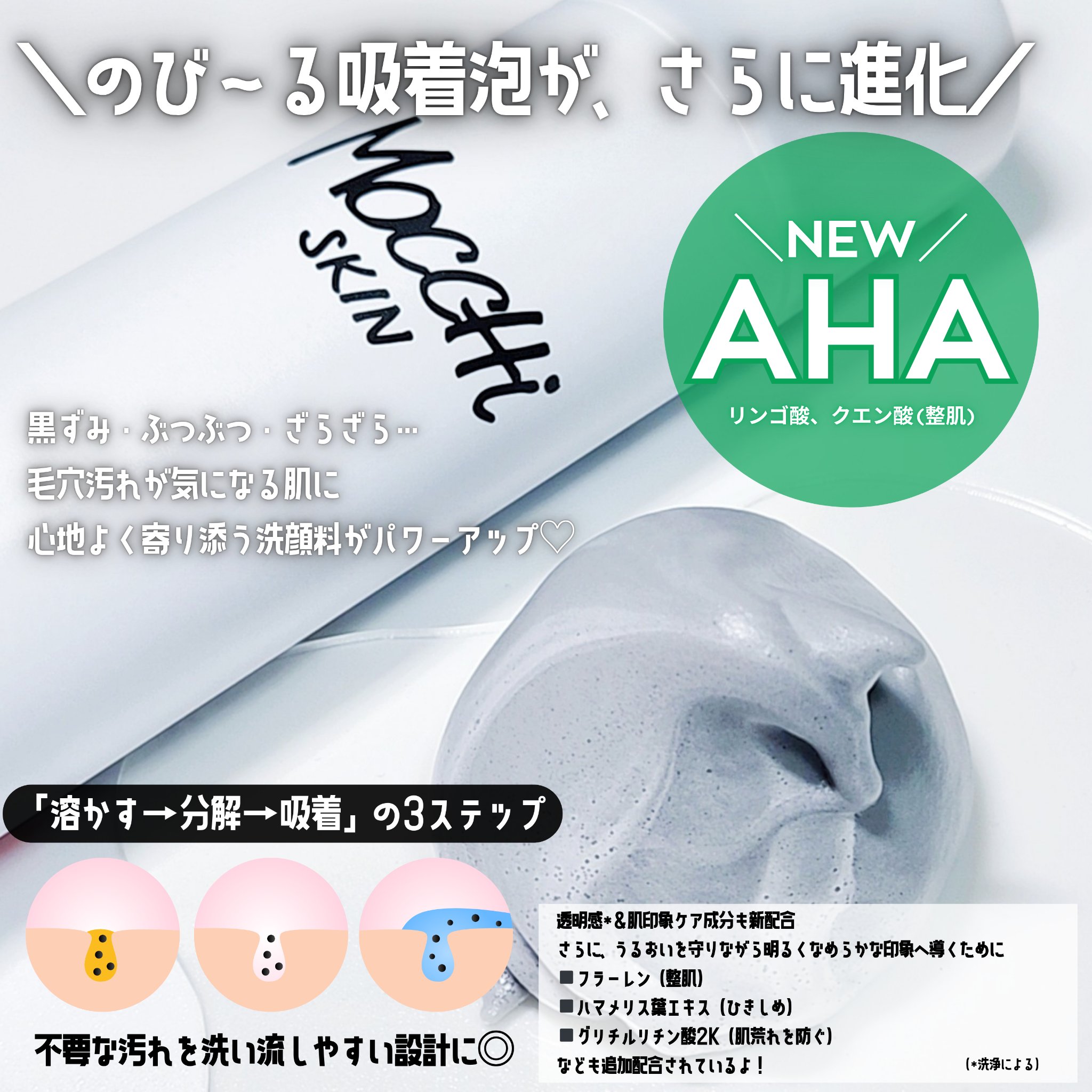 モッチスキン 吸着泡洗顔 BK/MoccHi SKIN/泡洗顔を使ったクチコミ（2枚目）