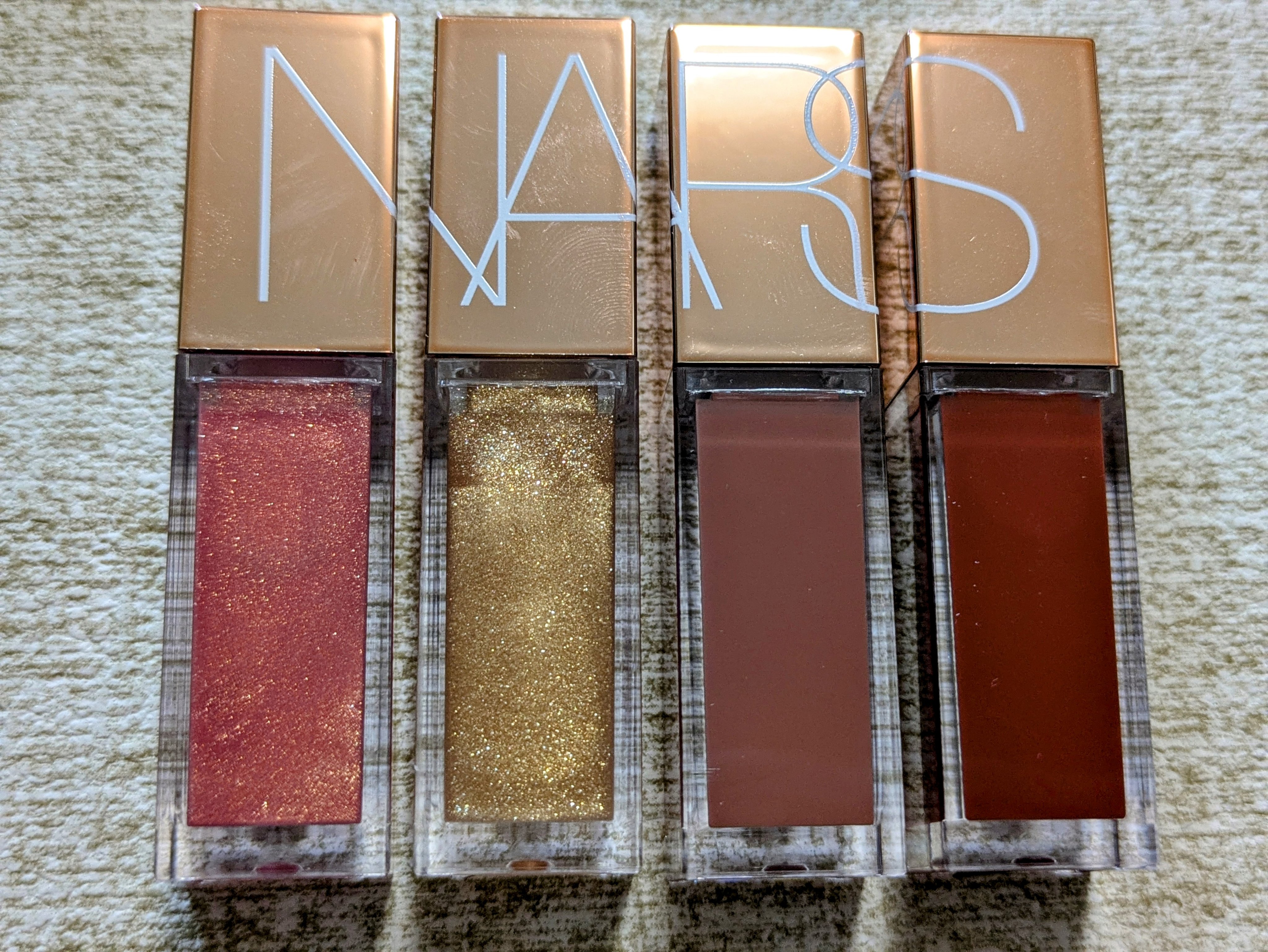 NARS ミニアフターグロー リップシャインセットのクチコミ「NARS
ミニアフターグロー リップシャインセット
・ORGASM:ピーチピンク&ゴールデンシ.....」（2枚目）